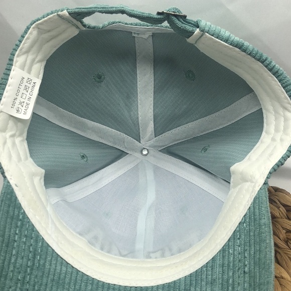 MAMA Aqua Green Corduroy Baseball Cap - Picture 5 of 7
